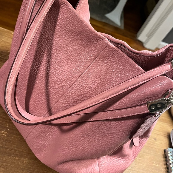 Coach Pink Leather Shoulder Bag - Picture 1 of 16